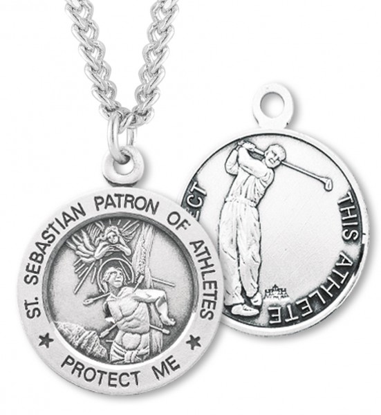 Boy's St. Sebastian Golf Medal Sterling Silver - Sterling Silver