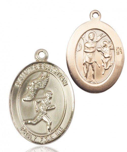 Men's St. Sebastian Track &amp; Field Medal - 14K Solid Gold
