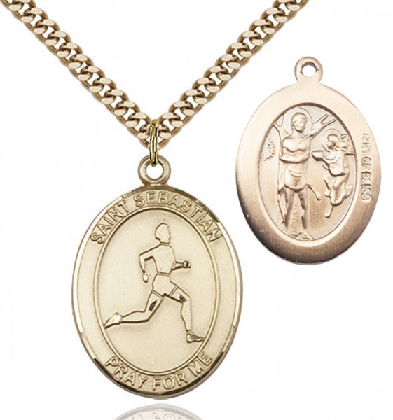 Men's St. Sebastian Track and Field Medal - 14KT Gold Filled