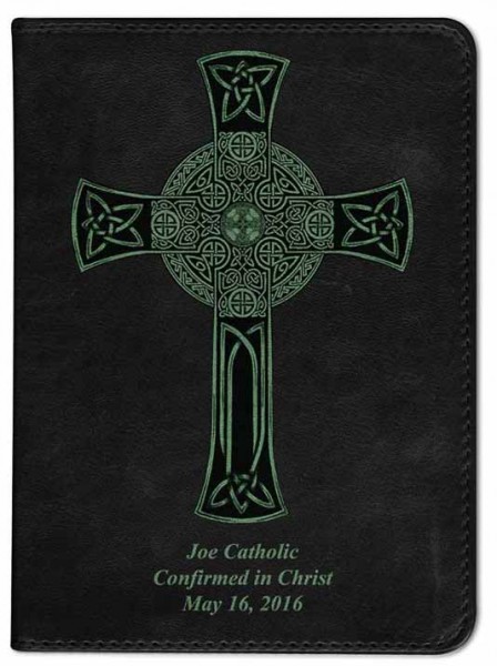 Celtic Cross Catholic Bible - Black