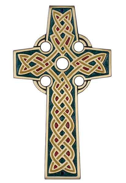 Celtic Wall Cross - 8.5 inches - Gold Tone