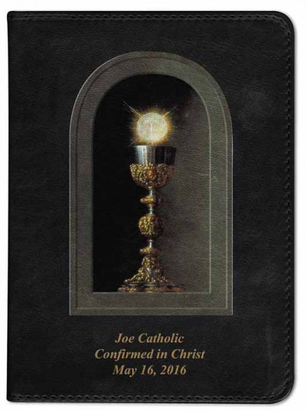 Chalice and Holy Host Catholic Bible - Black