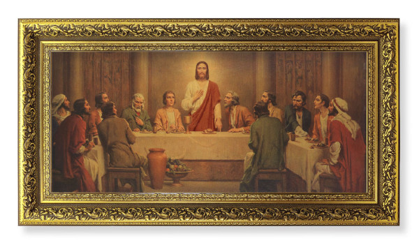 Chambers Last Supper Print in Ornate Gold-Leaf Frame - 2 Sizes - Full Color