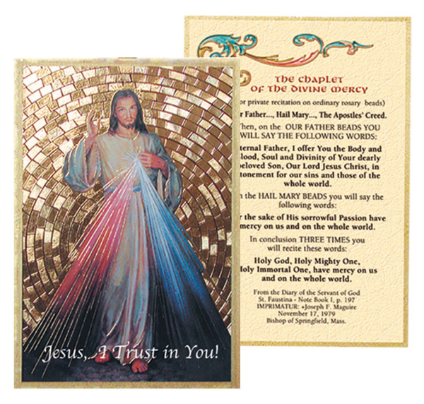 Chaplet of the Divine Mercy 4x6 Mosaic Plaque - Gold