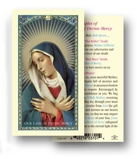Chaplet of Our Lady of Divine Laminated Prayer Card - 1 Prayer Card .99 each