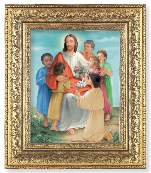 Christ with Children 8x10 Framed Print Under Glass - #115 Frame