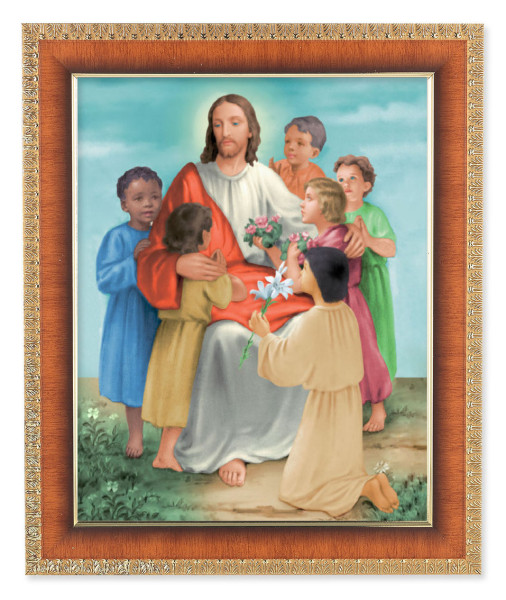 Christ with Children 8x10 Framed Print Under Glass - #122 Frame