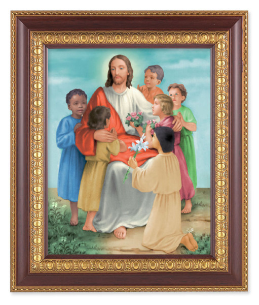 Christ with Children 8x10 Framed Print Under Glass - #126 Frame