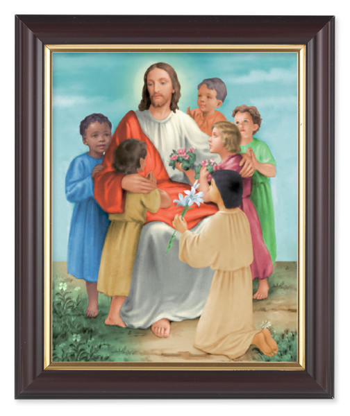 Christ with Children 8x10 Framed Print Under Glass - #133 Frame