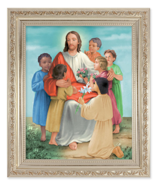 Christ with Children 8x10 Framed Print Under Glass - #164 Frame