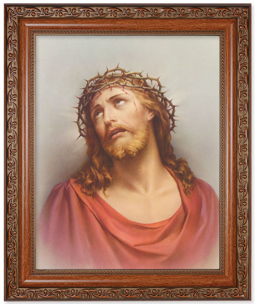 Christ Head of Thorns 8x10 Framed Print Under Glass - #161 Frame