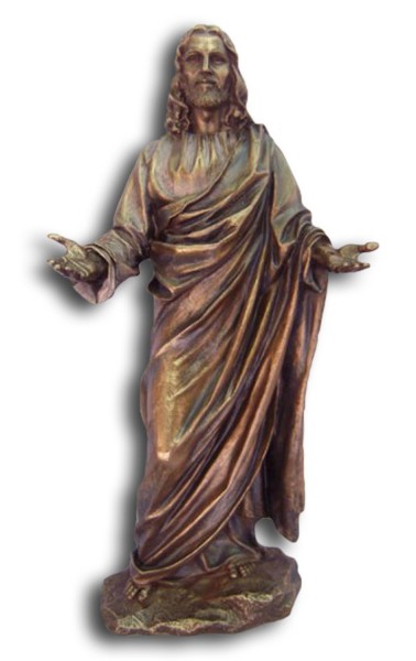 Christ Statue in Bronzed Resin - 12 inches - Bronze