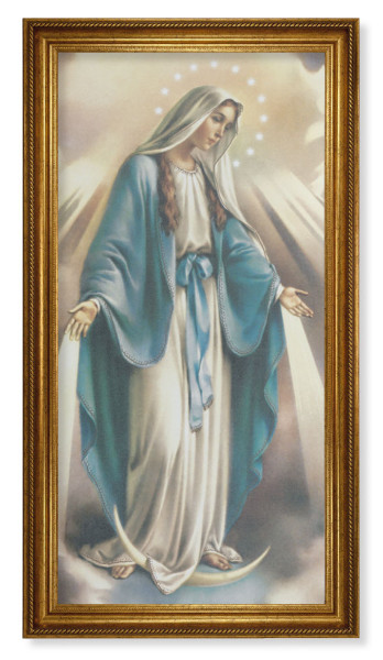 Church Size Our Lady of Grace 22x44 Antiqued Frame Print or Canvas - Textured Artboard