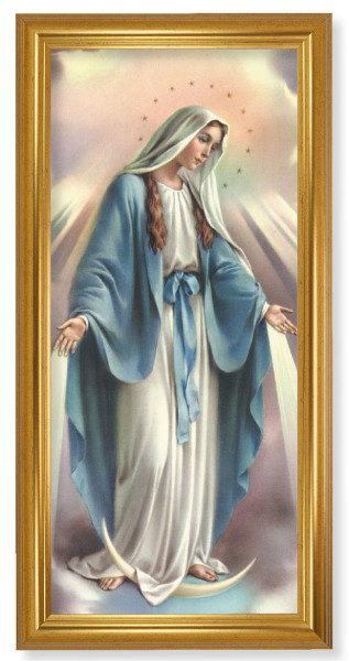 Church Size Our Lady of Grace Gold Framed Art - 2 Sizes - Full Color