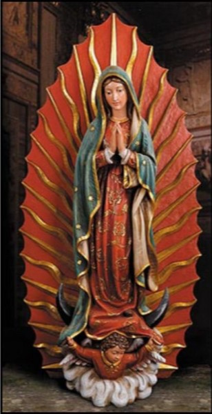 Church Size Our Lady of Guadalupe Statue 53 1?8&quot; Inch High Statue - Full Color
