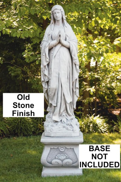 Church Size Our Lady of Lourdes Statue 60 - Old Stone Finish