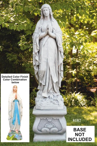 Church Size Our Lady of Lourdes Statue 60 - Detailed Color Finish