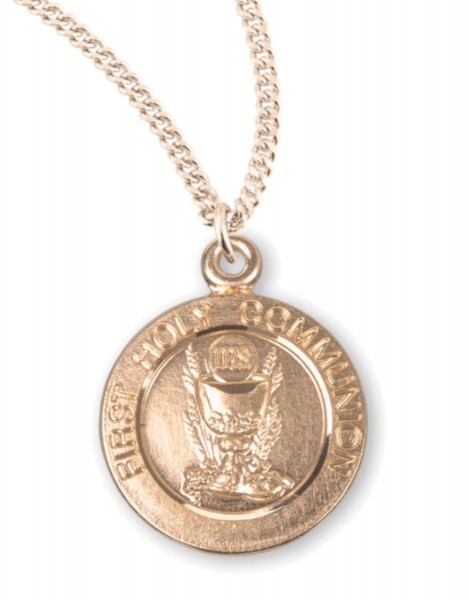 Classic Round First Communion Necklace - Gold Plated