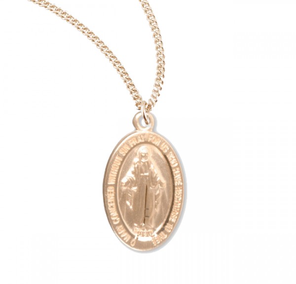 Classic Women's Miraculous Medal Necklace - Gold Plated