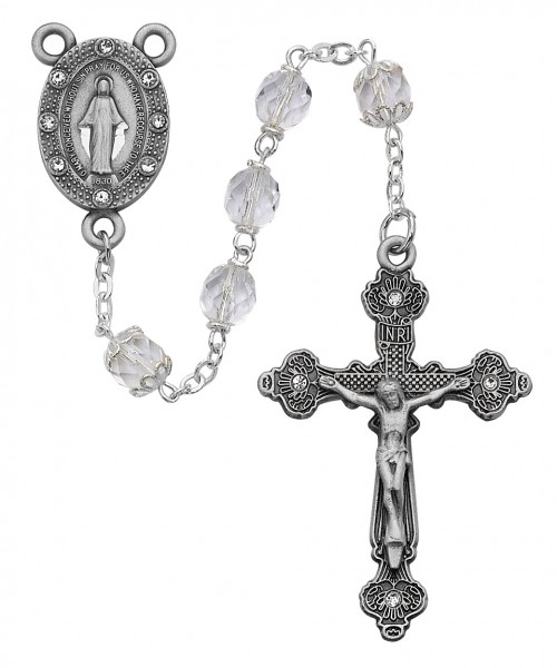 Clear Austrian Stone Rosary - Clear
