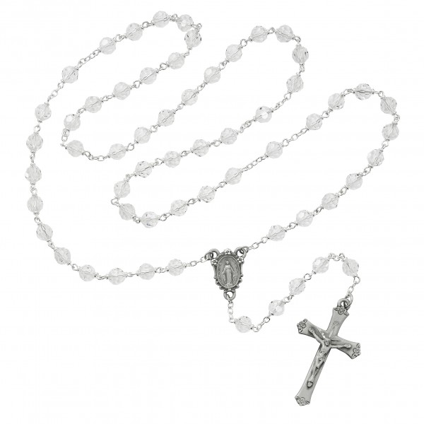 Clear Crystal Rosary - Clear