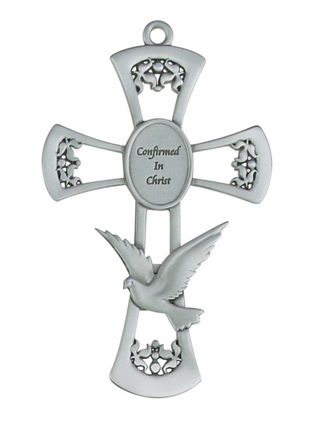 Confirmed in Christ Pewter Wall Cross 6 Inches - Pewter
