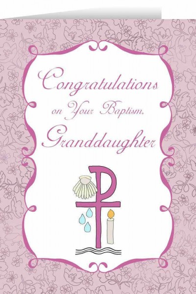 Congratulations on you Baptism Granddaughter Greeting Card - Pink