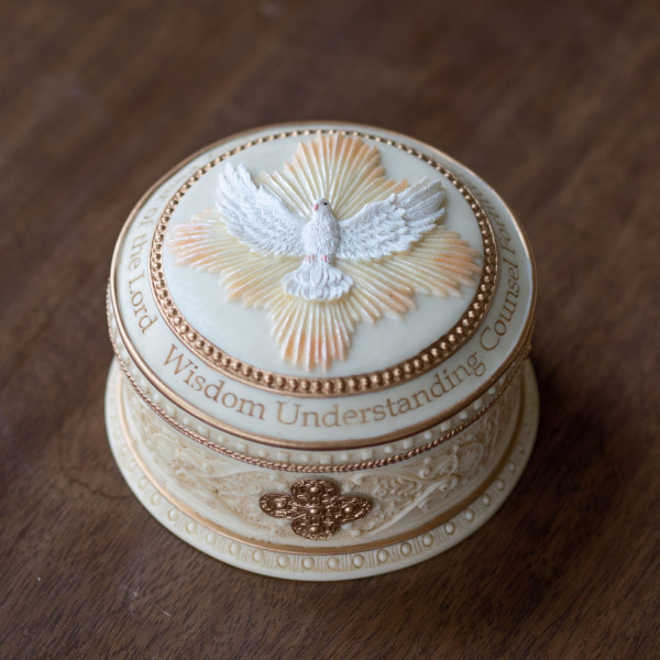 Cream Seven Gifts of the Holy Spirit Keepsake Box - Cream