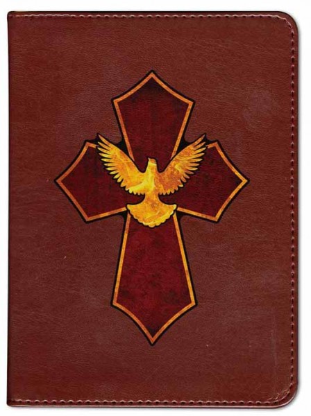 Cross and Dove Catholic Bible - Burgundy