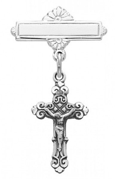 Crucifix Baby Pin - Sterling Silver - Silver
