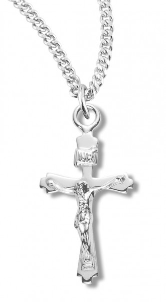 Women's Sterling Silver Petite Crucifix Pendant with Chain - Sterling Silver