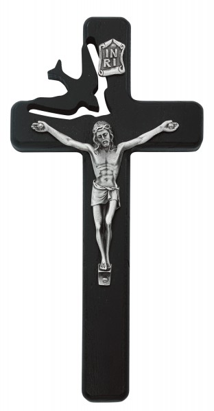 Cut Out Dove Wall Cross Black Wood 8 Inches - Black