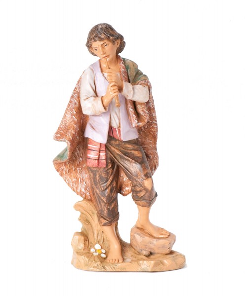Daniel with Flute Nativity Statue - 12&quot; scale - Multi-Color