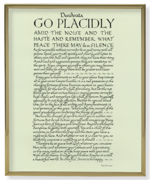 Desiderata Poem by Max Ehrmann Gold Frame Plaque - 2 Sizes - Full Color