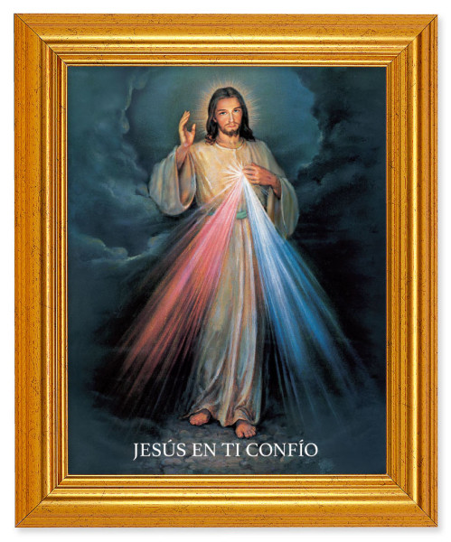 Divine Mercy 8x10 Framed Print Under Glass - Jesus Yo Confio En Ti - #110 Frame