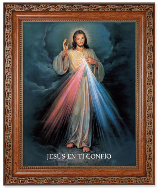 Divine Mercy 8x10 Framed Print Under Glass - Jesus Yo Confio En Ti - #161 Frame