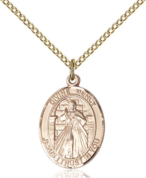 Oval Divine Mercy Medal - 14KT Gold Filled