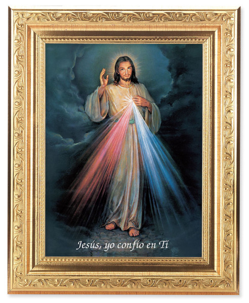 Divine Mercy Spanish Version 6x8 Print Under Glass - #162 Frame