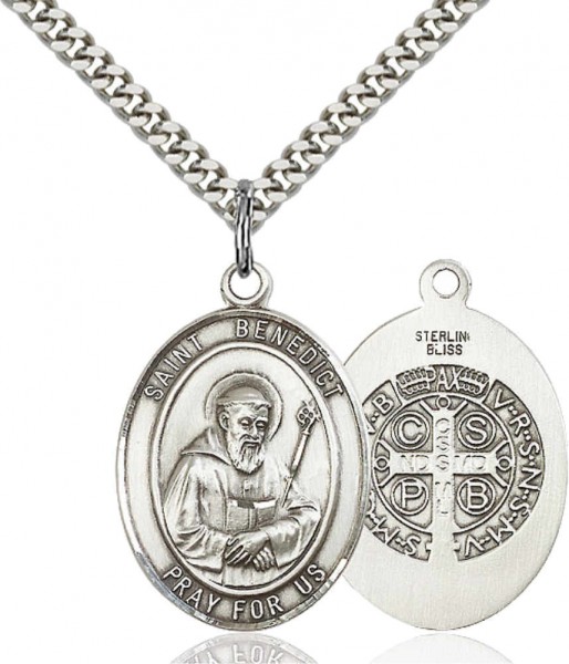 Double Sided Oval St. Benedict Medal - Pewter