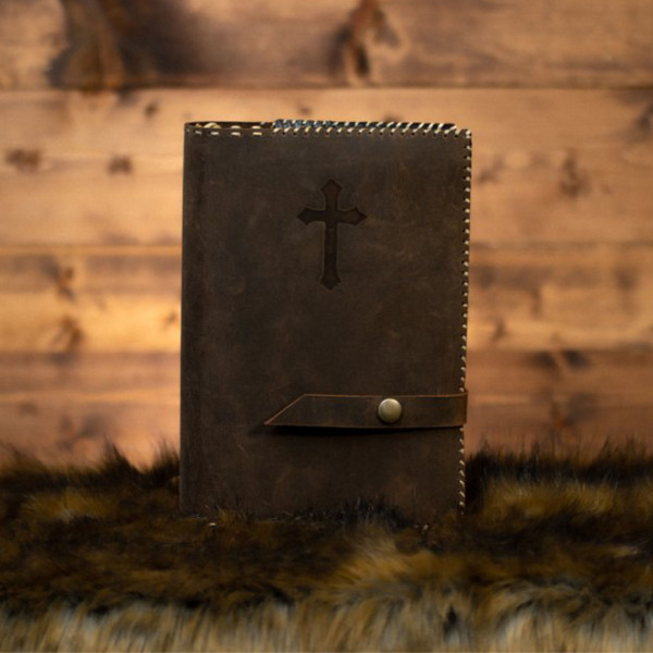 Elijah Ascension Catechism Leather Bible Cover - Brown