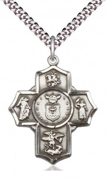 Five Way Cross Air Force Necklace - Sterling Silver
