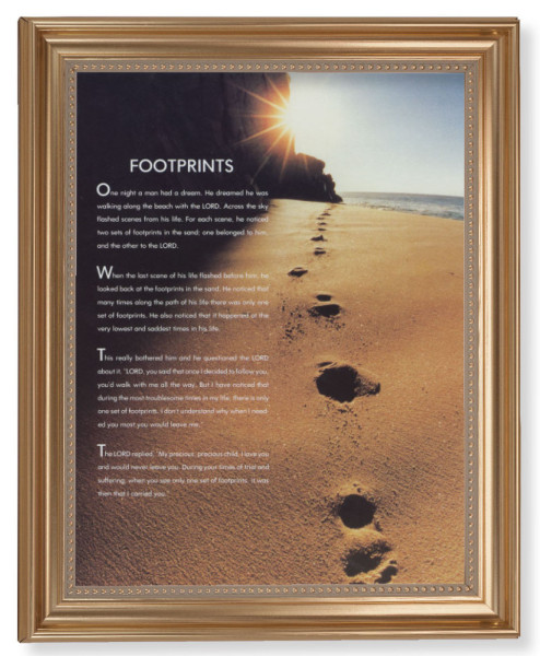 #129 Frame Footprints In the Sand Poem 11x14 Framed Print Artboard