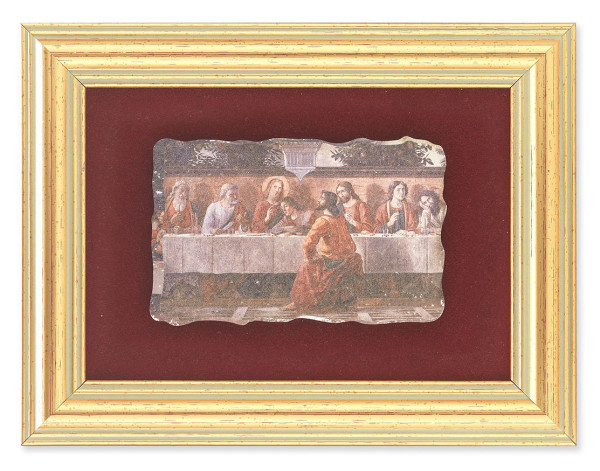 Ghirlandaio's Last Supper 5x6.5 Velvet Back Gold Frame - Red
