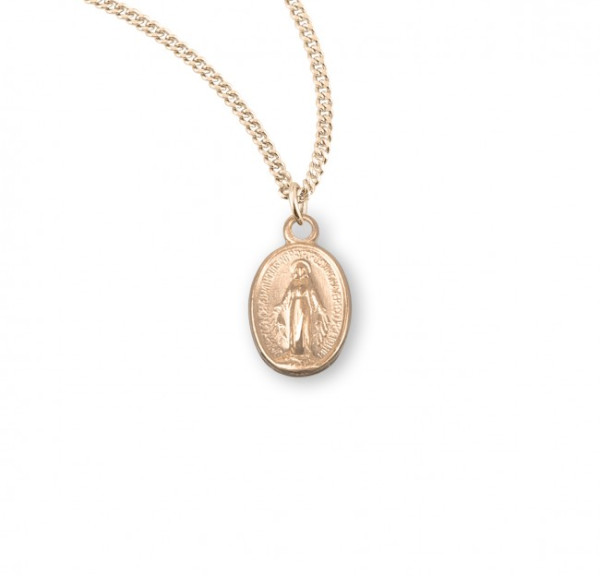 Girl's Miraculous Medal Necklace Sterling Silver - Gold Plated