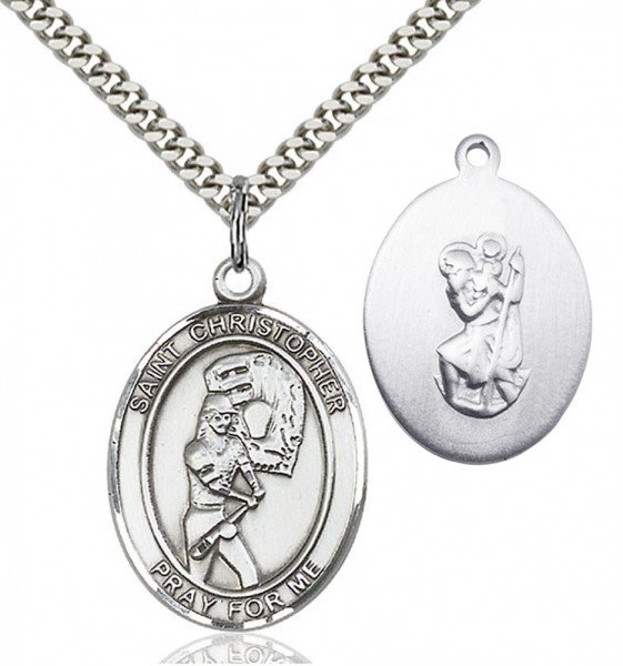 Girl's St. Christopher Softball Medal - Sterling Silver