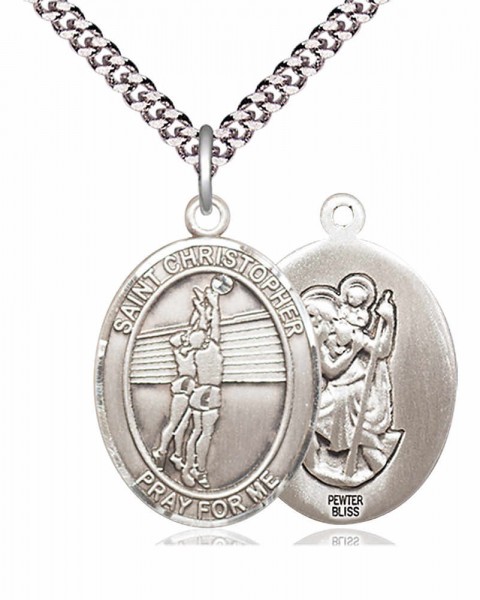 Saint Christopher Volleyball Medal - Pewter