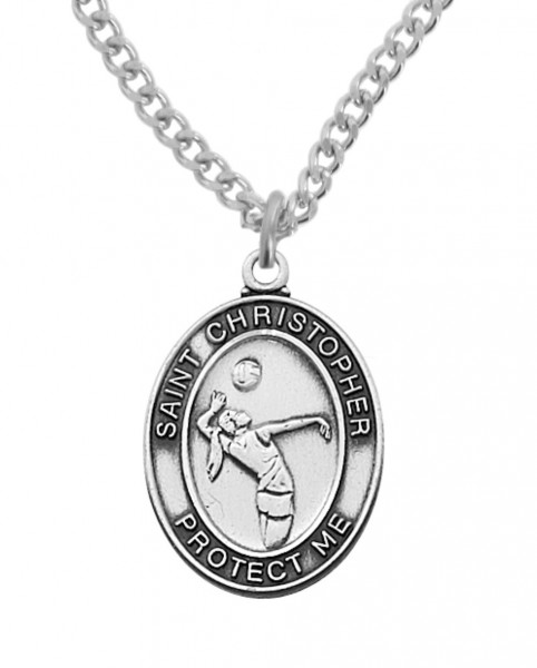 Women's Volleyball Necklace Pewter or Sterling Silver - Sterling Silver