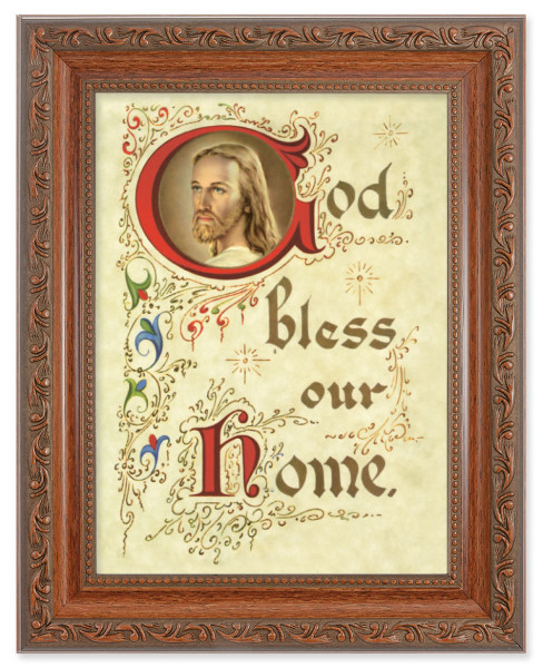 God Bless Our Home 6x8 Print Under Glass - #161 Frame