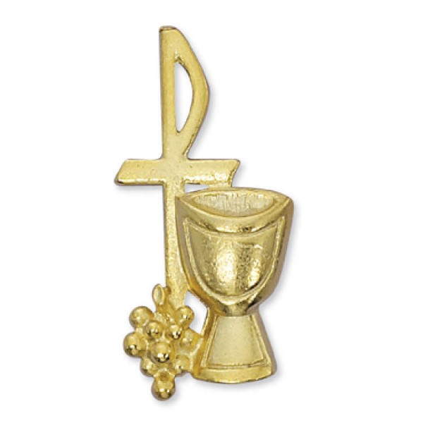 Gold Plated Chalice Label Pin - Gold Tone