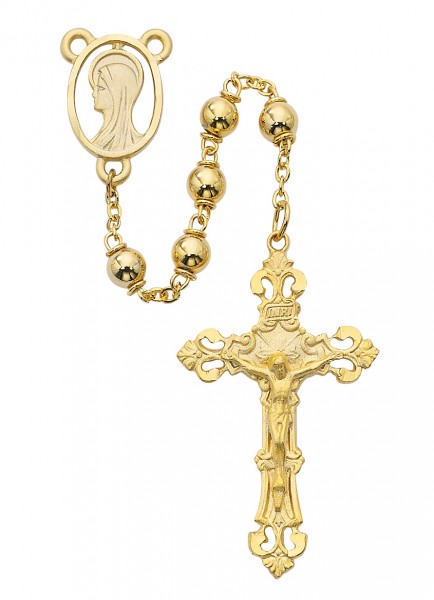 Gold Tone 6mm Rosary - Gold Tone